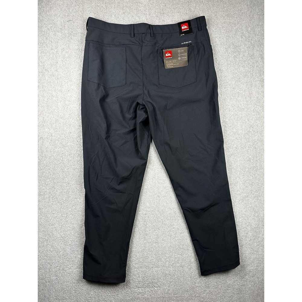 Quiksilver Pants Mens 36x30 Black Stretch Tech Woven Slim Fit Golf Performance - Picture 9 of 11